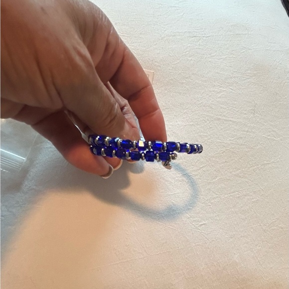 CHRYSALIS • Earth Blue Wrap Bangle Bracelet • Adjustable • - Picture 3 of 9